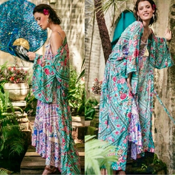 Spell and the Gypsy Collective Babushka Maxi Kimono Robe S/M - Picture 5 of 16